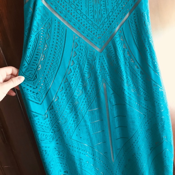 Burnout Bodycon Midi Dress in Sea Going (Teal) - Picture 6 of 8